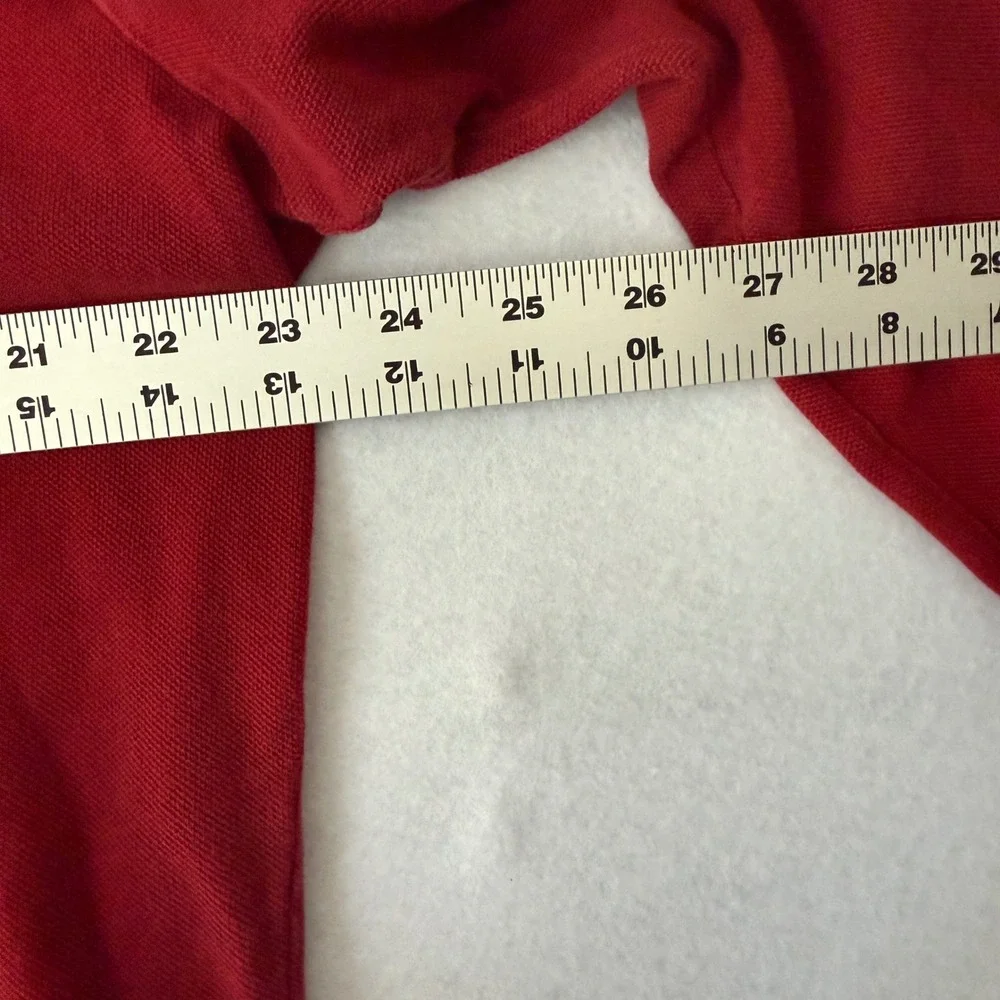 Vintage Polo Ralph Lauren Long Sleeve Polo Shirt Red Large Mens Pique Cotton